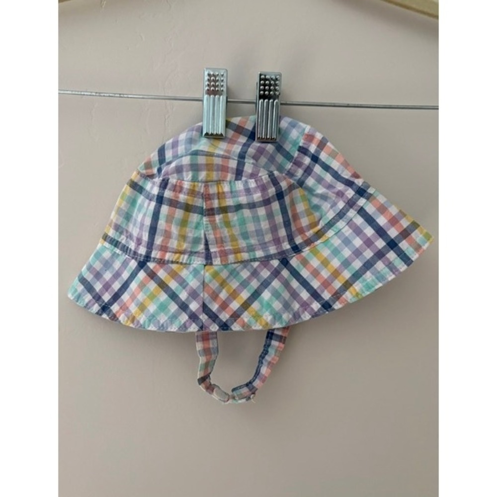 The Childrens Place Kids Multi Color Rainbow Plaid Bucket Hat 6-9M M/M Cotton